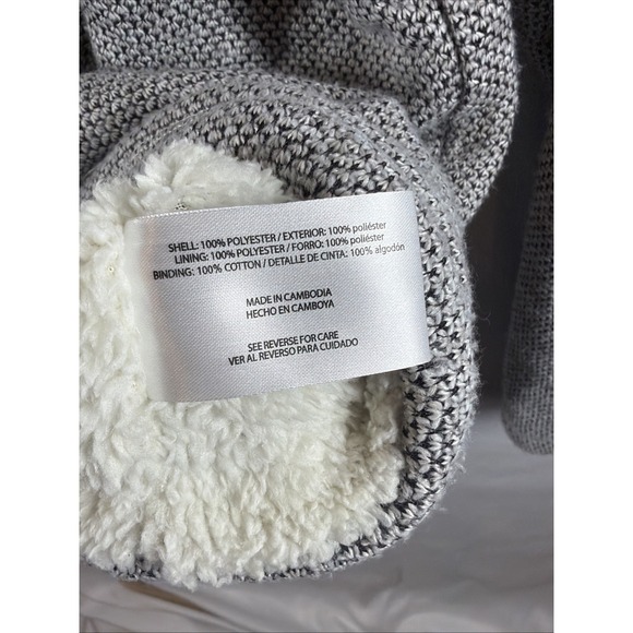 Orvis Fleece Sweater Womens Large Gray Wool Blend Quarter Zip Pullover Sherpa - Picture 5 of 9